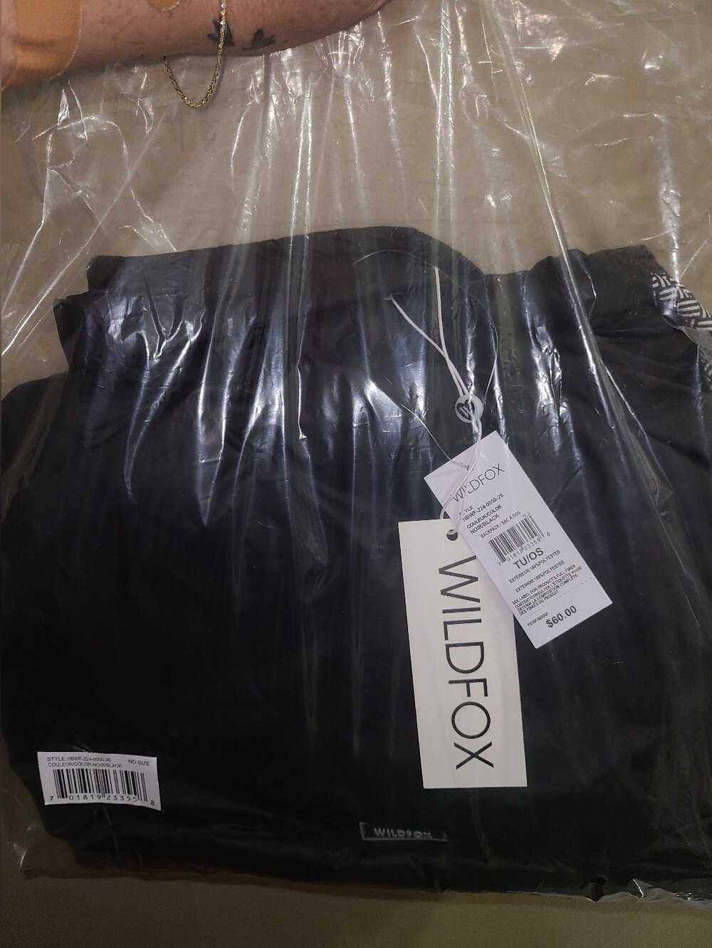 Wildfox Black Backpack with Logo Tag